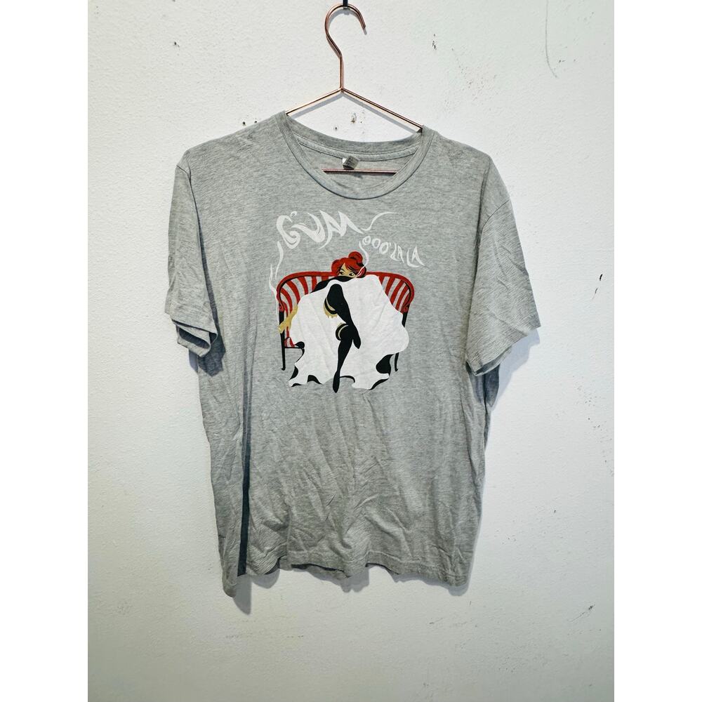 American Apparel OOO LA LA French Puffy Dress Lady Graphic Tee Size Large